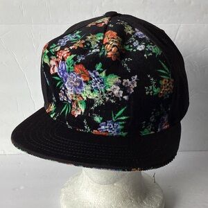 Vintage Flipside Hats Floral Corduroy SnapBack Hat Made in USA